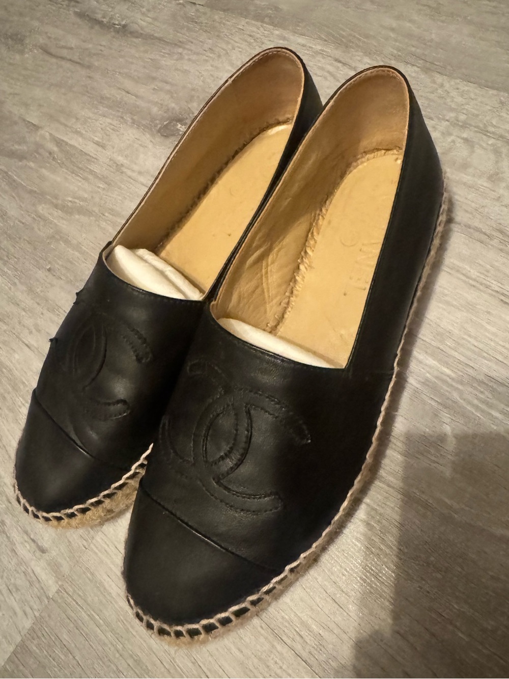 CHANEL Lambskin CC Espadrilles 37 Black - Picture 5 of 14